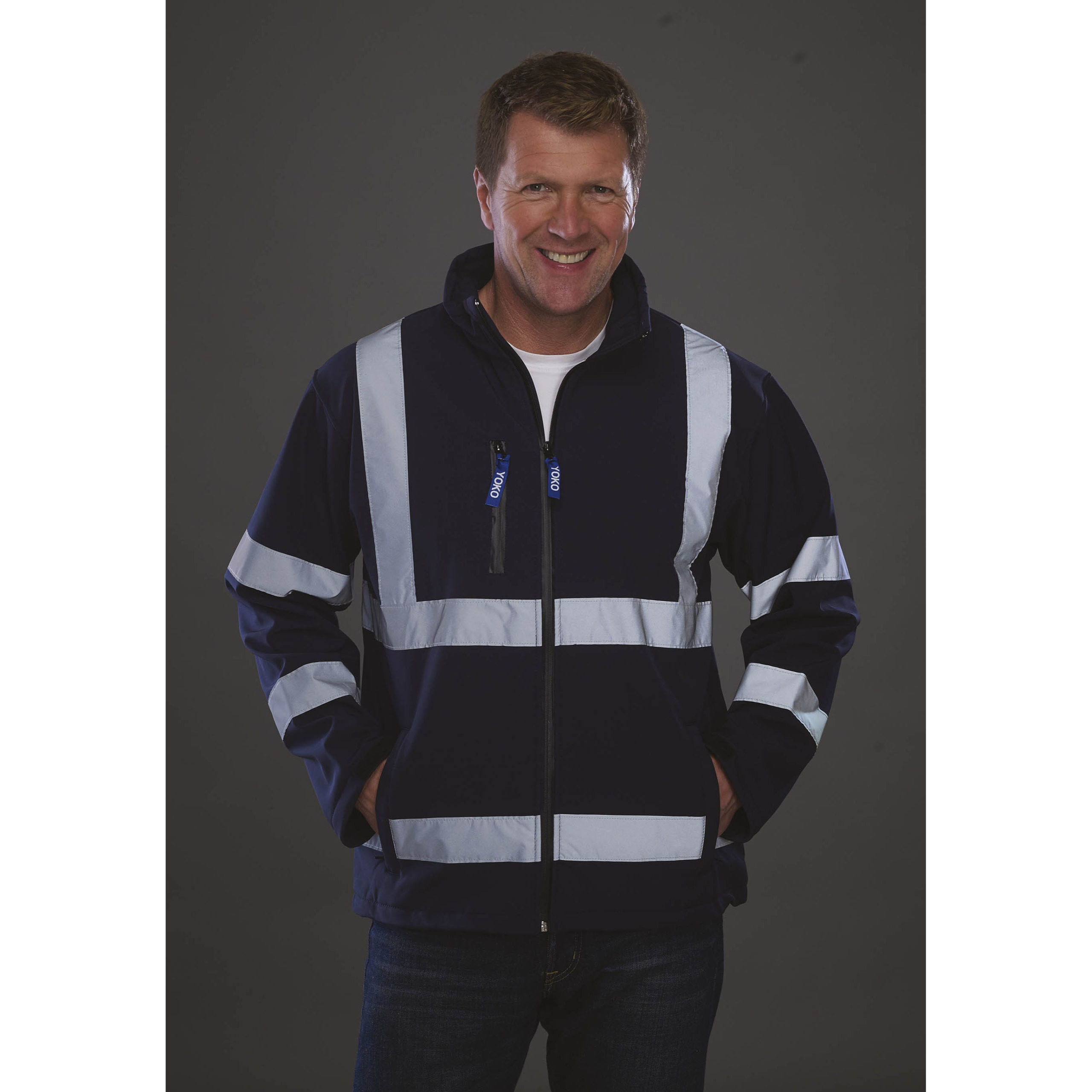 Veste de sécurité haute visibilité Imperméable Yoko Marine L | Leroy Merlin